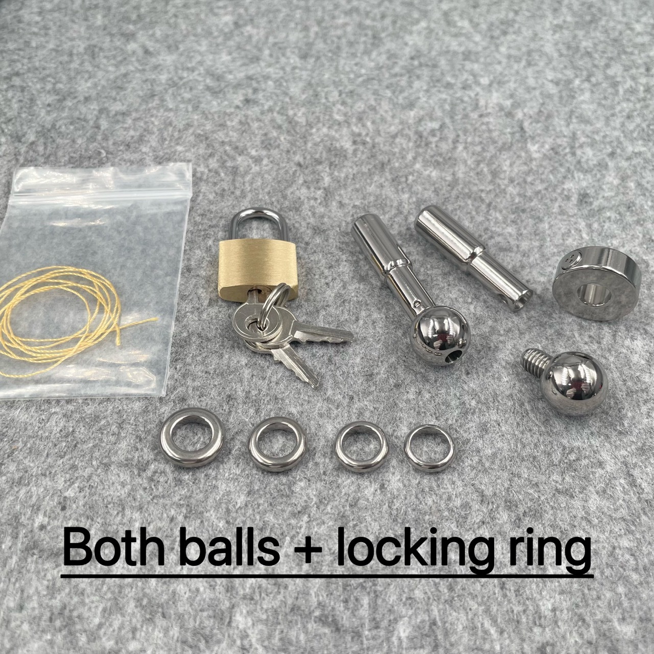 Titanium Urethral Sound TetherSpout  With Ball For Nom-Piercing Chastity