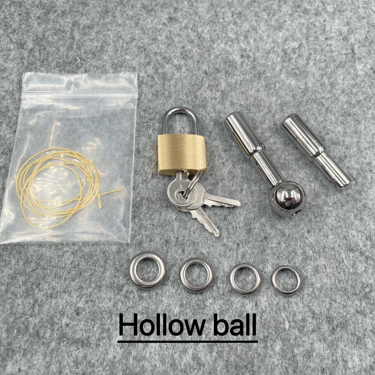 Titanium Urethral Sound TetherSpout  With Ball For Nom-Piercing Chastity