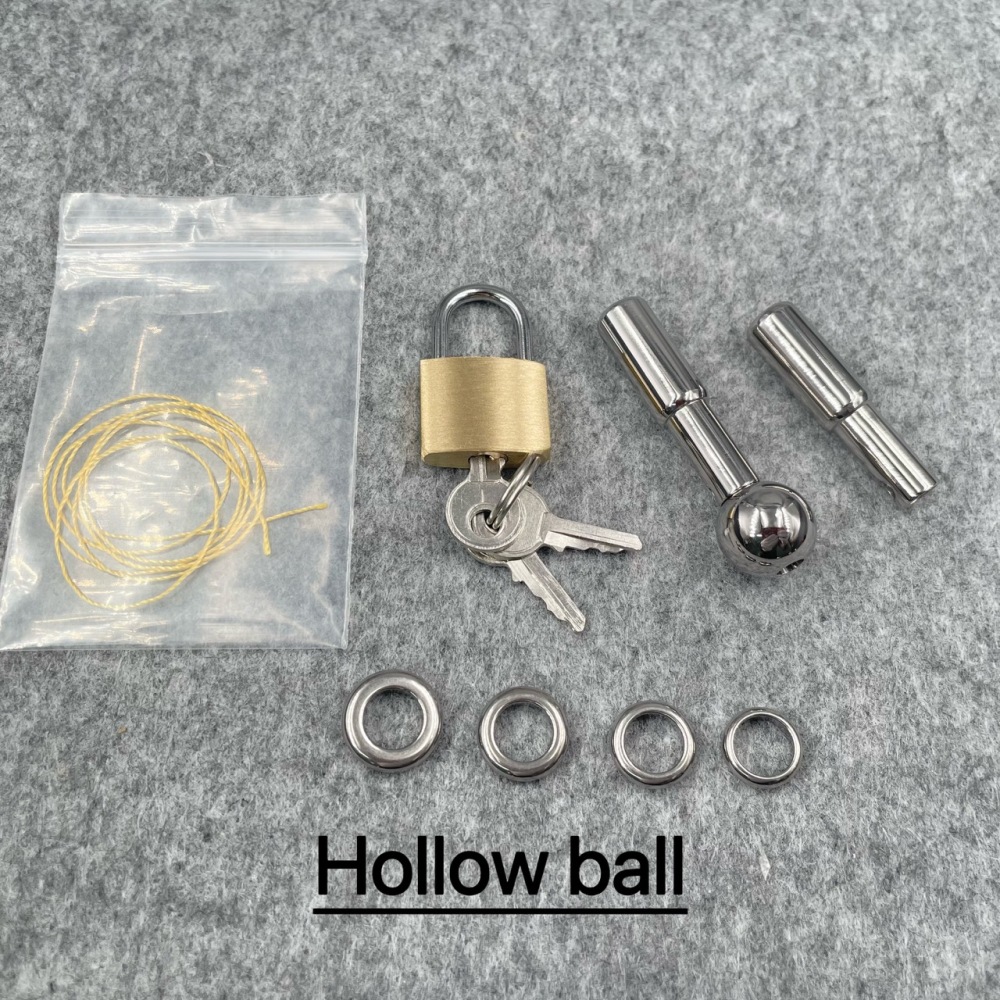 Titanium Urethral Sound TetherSpout  With Ball For Nom-Piercing Chastity