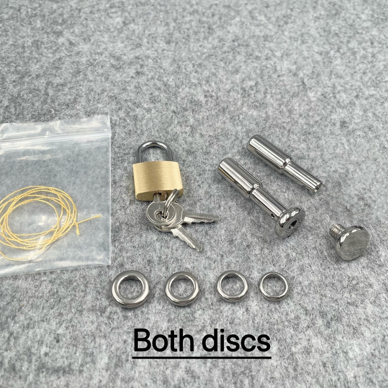 Titanium Urethral Sound TetherSpout  With Disc For Nom-Piercing Chastity