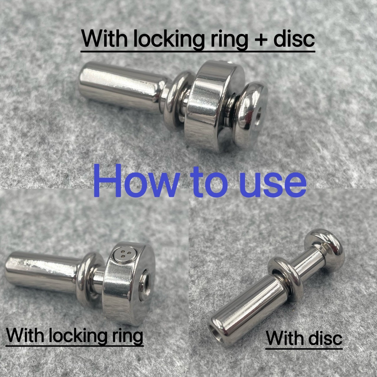 Titanium Urethral Sound TetherSpout  With Disc For Nom-Piercing Chastity