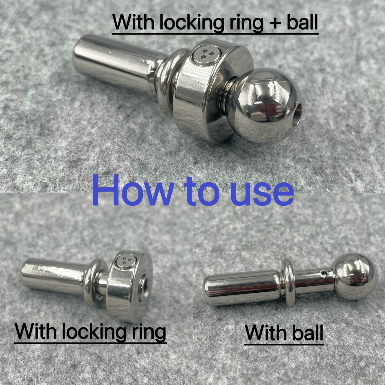 Titanium Urethral Sound TetherSpout  With Ball For Nom-Piercing Chastity