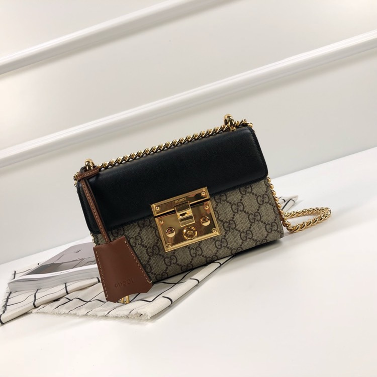 Gucci古驰 23FW09 女PADLOCK系列小号双G单肩包 409487 Padlock系列小号GG肩背包