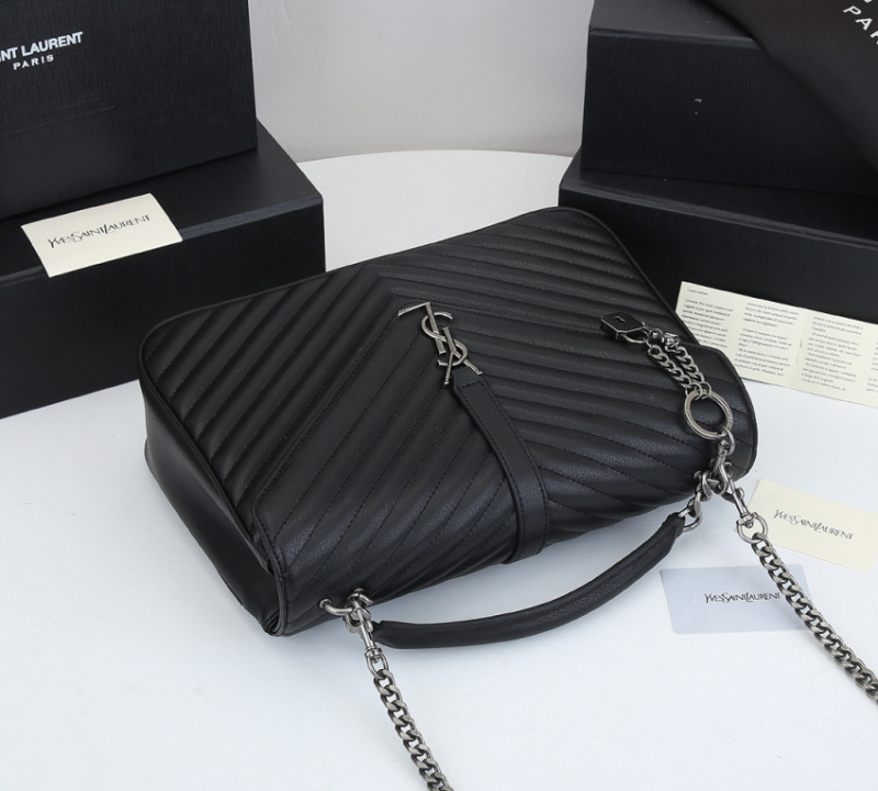 YSL/圣罗兰 女士黑色手袋单肩包女包 新款 斜挎包链条包 大号32cm 24cm