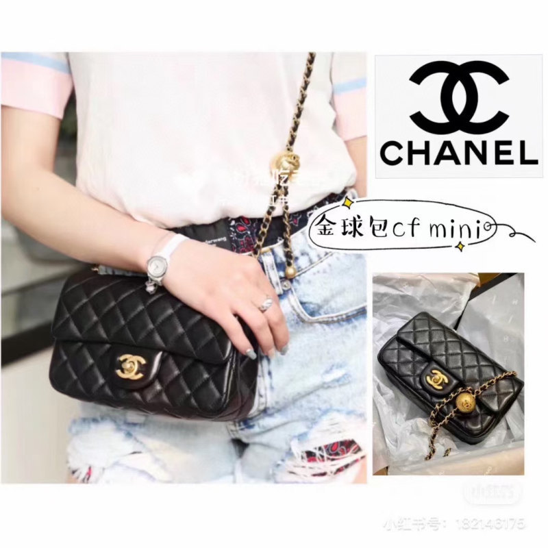 香奈儿CHANEL女包 Chanel爆款金属cf mini 口盖包20cm  9021