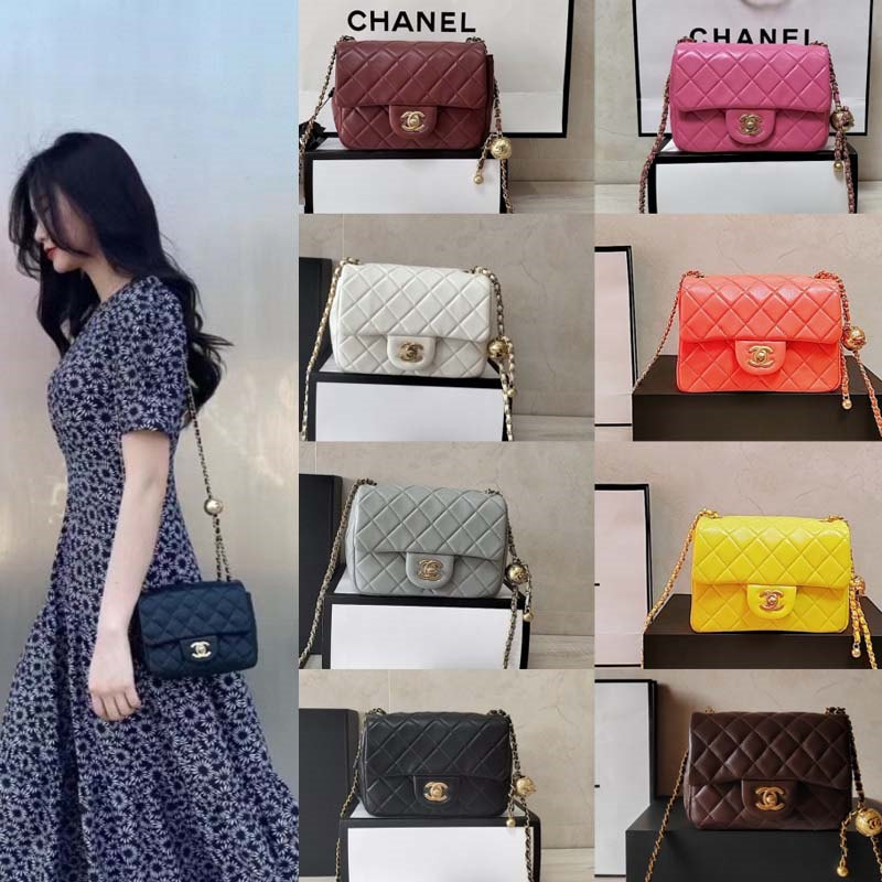 香奈儿CHANEL女包 Chanel爆款金属cf mini 口盖包20cm  9021