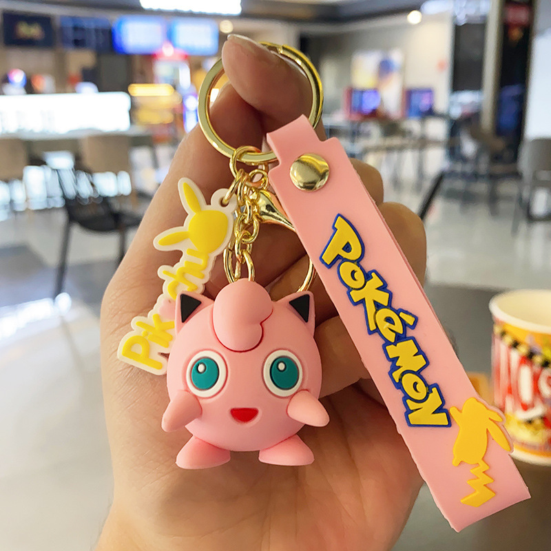 精灵宝可梦动漫钥匙扣盲盒背包挂件链皮卡丘可达鸭礼品小卡通挂件