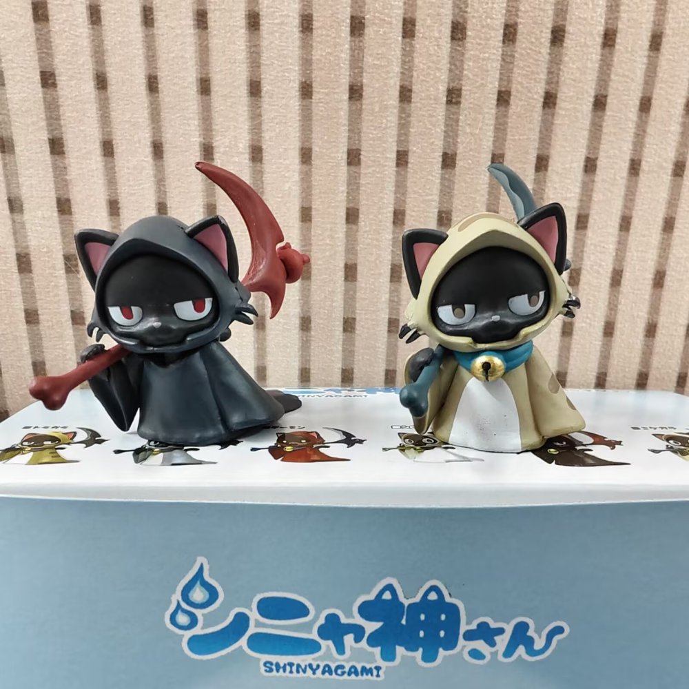 背着死神镰刀的猫咪 死神黑猫 斗篷猫三花猫 Q版潮玩公仔盒装手办