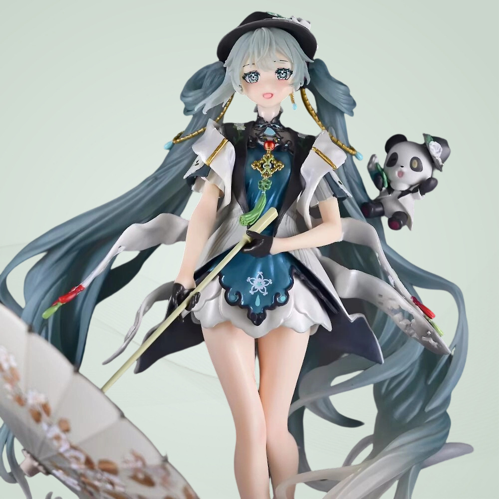 初音美少女二次元手办摆件 熊猫初音站姿动漫手办模型