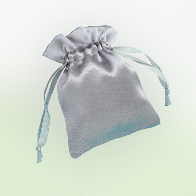 Gray Satin Pouch