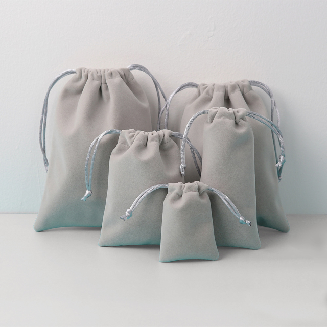 Gray Velvet Pouches