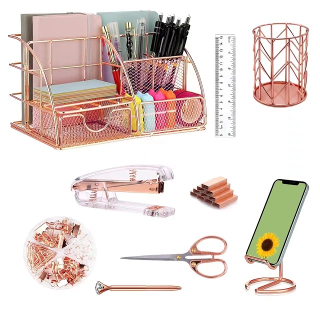 Rose Gold Desk Stationery Set