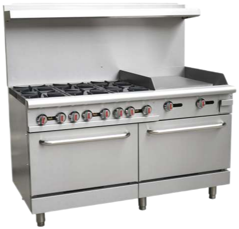 Gas burners with oven
