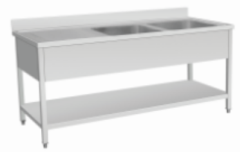 European Double Sink with Double Drainer(Witn Space For Dishwasher)