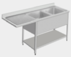 European Style Sink with Drainer(Witn Space For Dishwasher)