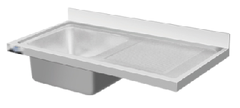 Double Sink bowl with drainer worktop