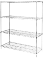 4-tier Stainless Steel 201 Wire Shelving