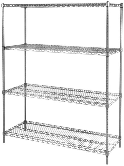 4-tier Chrome Plating Wire Shelving