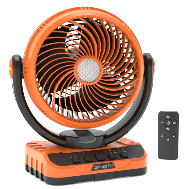 BALACN  3-in-1 Portable Camping Fan - 9 inch 40000mAh Detachable Battery Rechargeable Fan with LED & Remote,4 Speeds Battery Powered Outdoor Fan