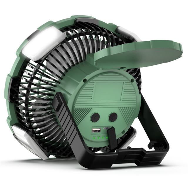 BALACN BL-F901 Camping Fan with LED Lantern 8000mAh Rechargeable Battery Operated Portable Fan, Portable Tent Fan with Hanging Hook & Remote,4 Speeds,Timer,Outdoor USB Fan for Tents,Travel,Home,Fishing,Sleep,Emergency