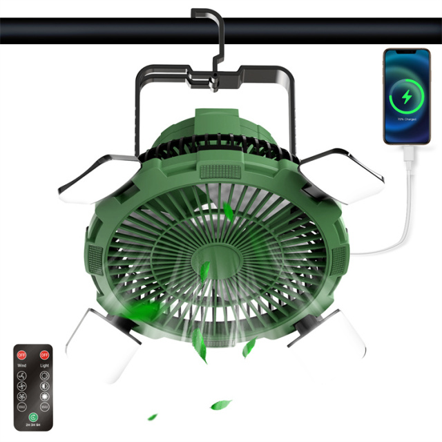 BALACN BL-F901 Camping Fan with LED Lantern 8000mAh Rechargeable Battery Operated Portable Fan, Portable Tent Fan with Hanging Hook & Remote,4 Speeds,Timer,Outdoor USB Fan for Tents,Travel,Home,Fishing,Sleep,Emergency