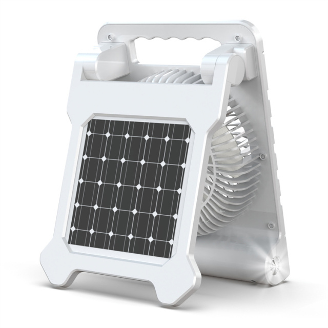 BALACN F907 4000mAh Rechargeable Solar Camping Fan with Led Lantern, 4 Speeds Cordless Battery Powered 90° Adjustable Portable Desk Fan with PowerBank,Three Model LED Light, Timer & Flashlight, Quiet Desk Fan for Tent Hurricane Worksite