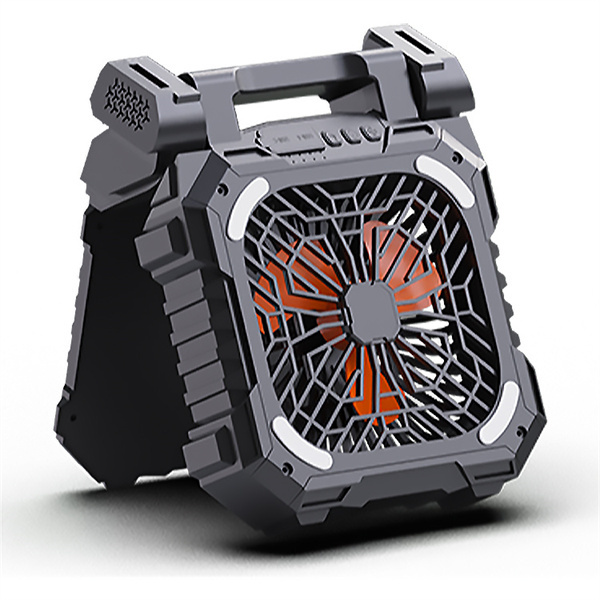 BALACN Portable D9 Solar Powered Desk Fan for Camping 10000mAh Rechargeable Battery Operated Portable 4 Speeds Powerful Wind with LED Lantern,90° Folding and 3 Timer Table Fan, for Picnic, Hurricane, Fishing Fan
