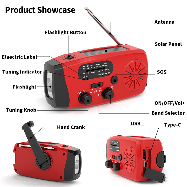 MD-087P 4000mAh Crank Radio