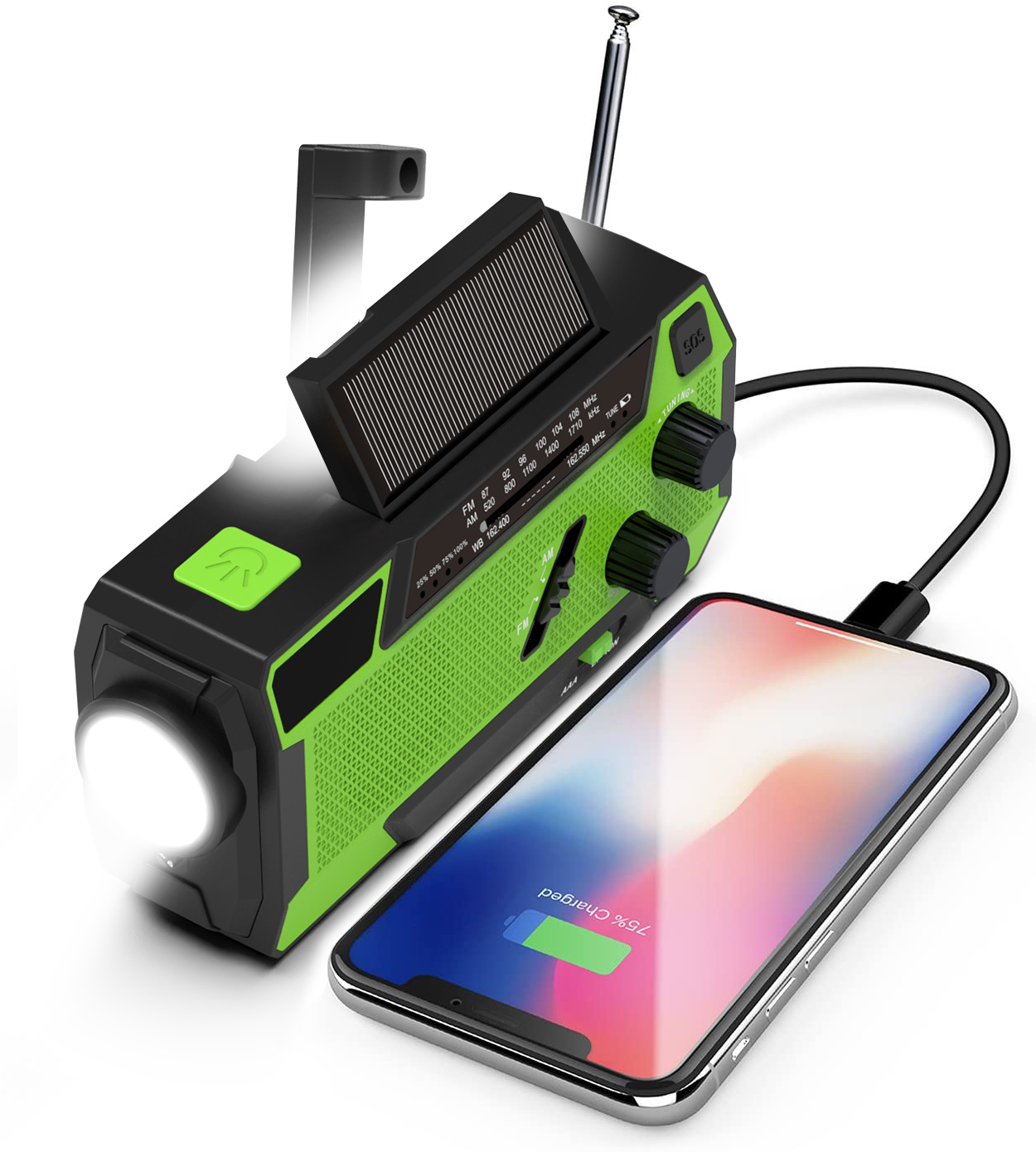 MD-090S Solar Hand Crank Emergency Radio