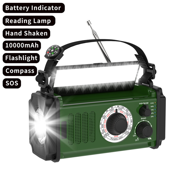 MD-107 Portable Hand Crank Solar Radio