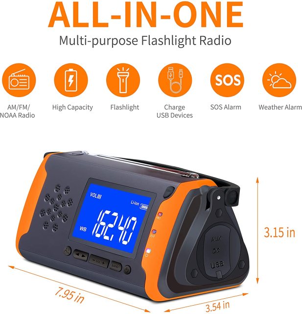 MD-097 Portable Hand Crank Solar Radio