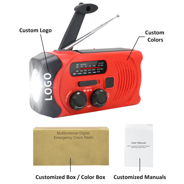MD-088P Portable Hand Crank Solar Radio