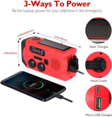 MD-088P Portable Hand Crank Solar Radio