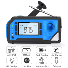 MD-092P 2000mAh Solar Hand-Crank Emergency Weather Radio