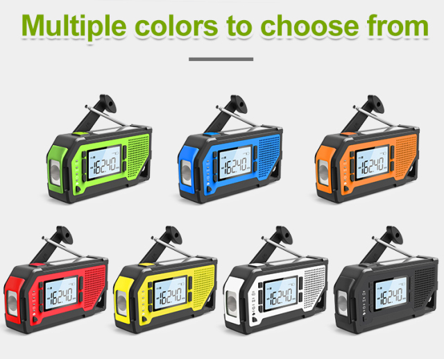 MD-092P 2000mAh Solar Hand-Crank Emergency Weather Radio