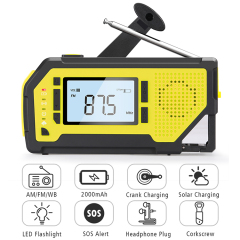MD-092P 2000mAh Solar Hand-Crank Emergency Weather Radio