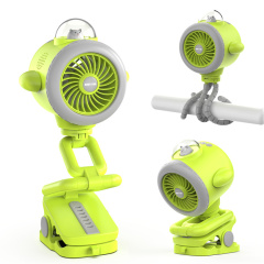 BALACN BL-BF01 迷你可充电婴儿推车风扇​（带彩色 LED 灯 / 手电筒 + 自动摇头功能 – 适配汽车安全座椅、婴儿床、出行场景）