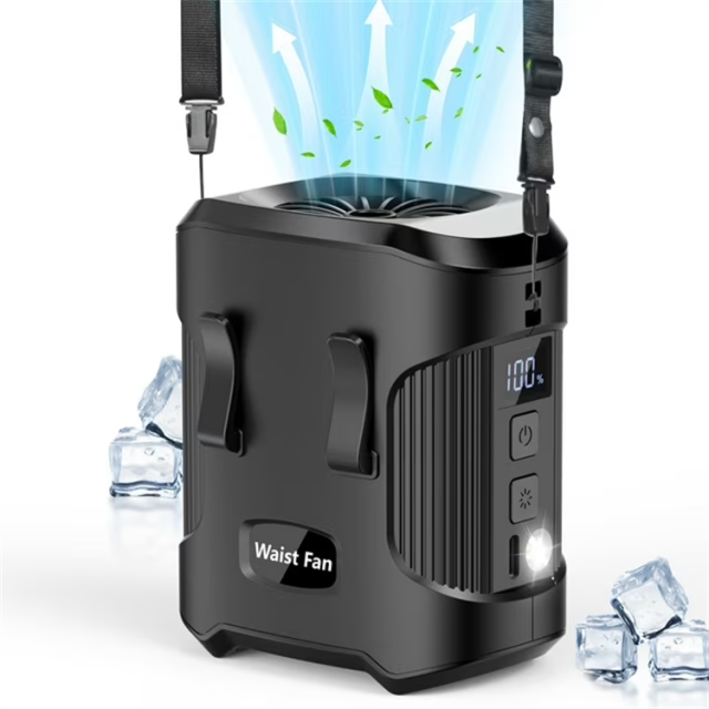 BALACN BL-225 Portable Camping Battery Powered Waist Clip Fan with Flashlight