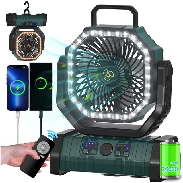 BALACN BL-F6 Camping Fan 20000mAh Battery Powered Fan Rechargeable with LED Lantern Portable Outdoor Tent Fans