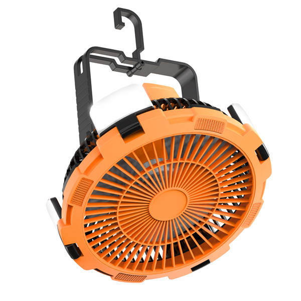 BALACN BL-F901P Solar Fan – Portable Collapsible Camping Solar Powered Fan with LED Lights, Rechargeable Table Fan for Outdoor & Emergency Use （Orange）