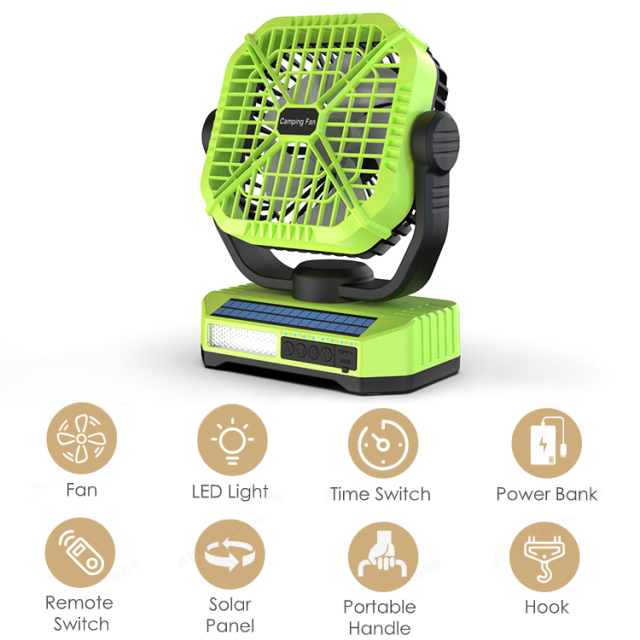 BALACN BL-F910B Solar Electric Fan with Solar Panel Large Capacity Mobile Rechargeable Table Solar Floor Fan