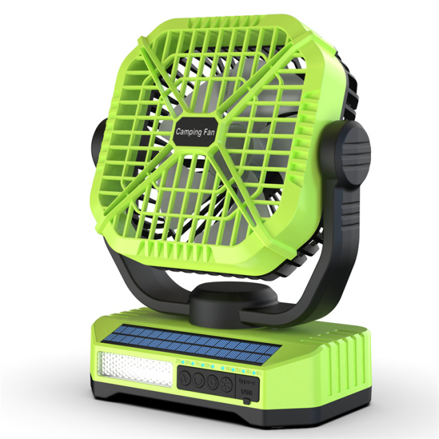 BALACN BL-F910B Solar Electric Fan with Solar Panel Large Capacity Mobile Rechargeable Table Solar Floor Fan