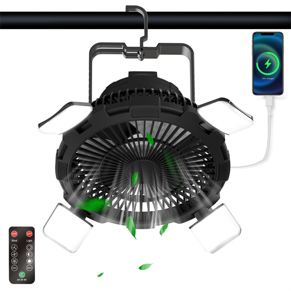 BALACN BL-F901P Portable Rechargeable Outdoor Desk Solar Fan (Black）