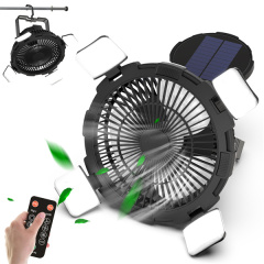 BALACN BL-F901P Portable Rechargeable Outdoor Desk Solar Fan (Black）