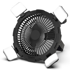 BALACN BL-F901P Portable Rechargeable Outdoor Desk Solar Fan (Black）