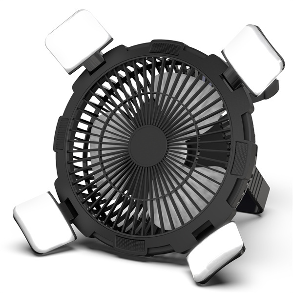 BALACN BL-F901P Portable Rechargeable Outdoor Desk Solar Fan (Black）
