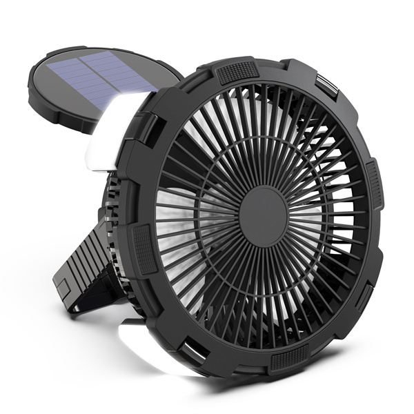 BALACN BL-F901P Portable Rechargeable Outdoor Desk Solar Fan (Black）
