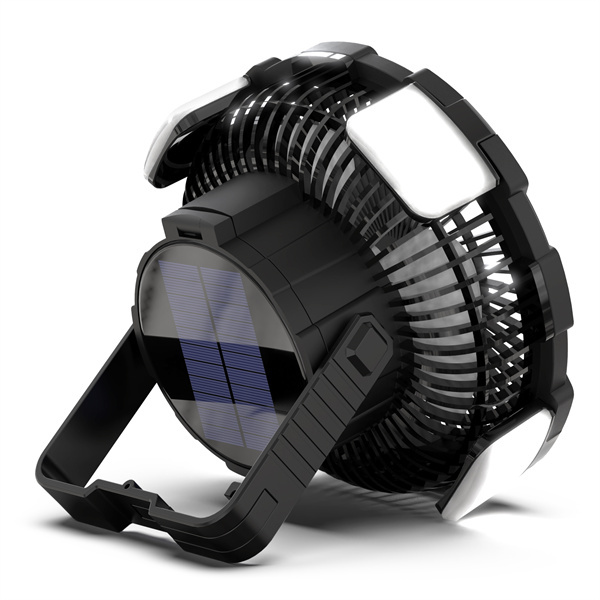 BALACN BL-F901P Portable Rechargeable Outdoor Desk Solar Fan (Black）