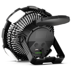 BALACN BL-F901P Portable Rechargeable Outdoor Desk Solar Fan (Black）