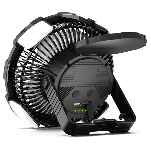 BALACN BL-F901P Portable Rechargeable Outdoor Desk Solar Fan (Black）